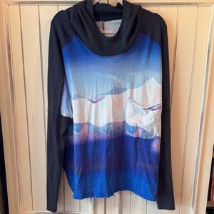 Free People movement Mountain Print Hoodie Top